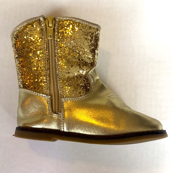 Kryssi Kouture Gold Glitter Cowgirl Boot, Size 8 - Picture 3 of 10